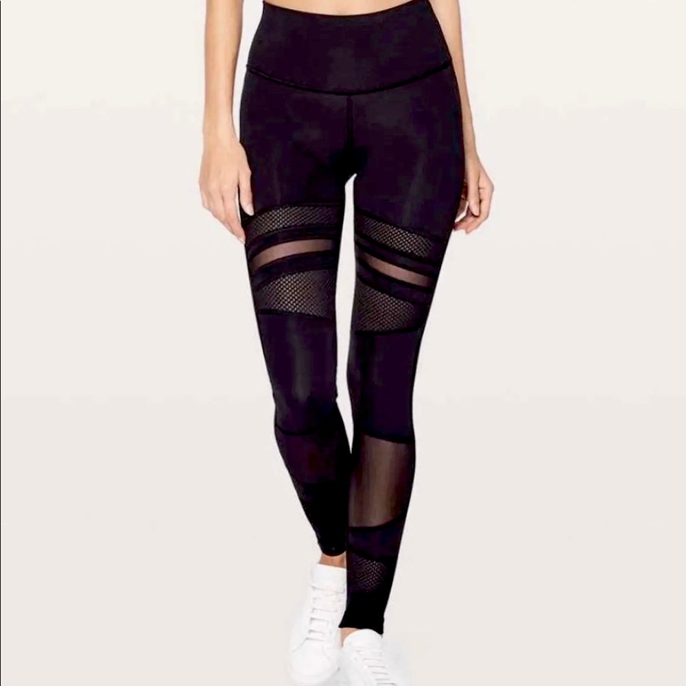 Lululemon Mesh Wunder Under Black Leggings